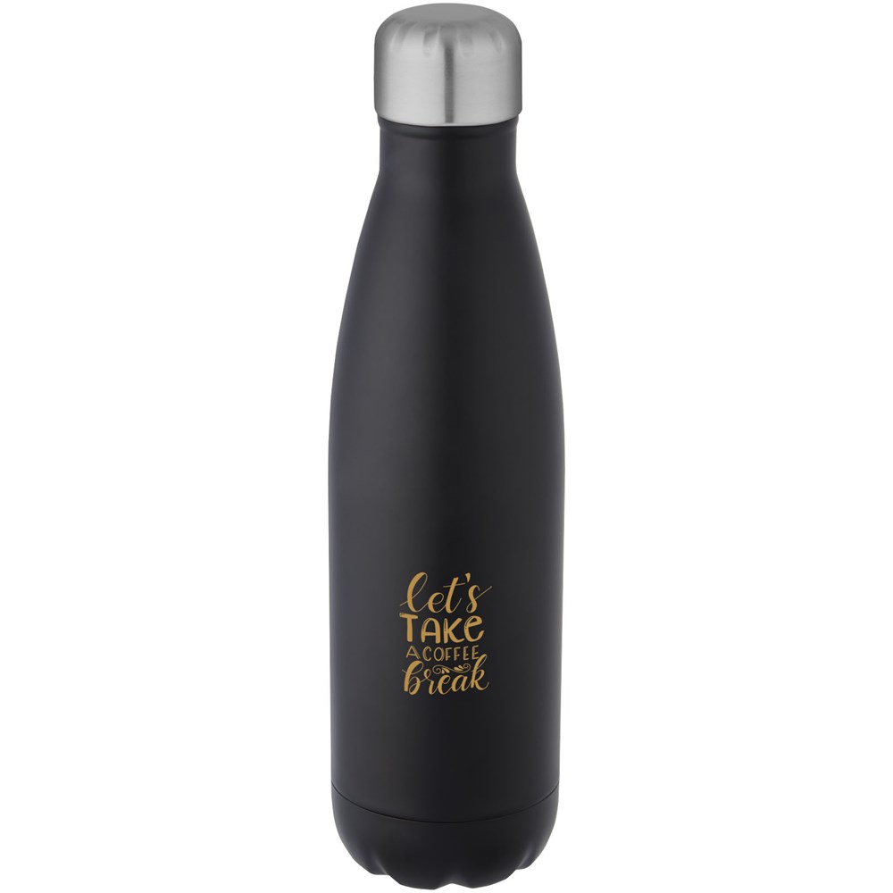 Bouteille isotherme sous vide Cove de 500 ml en cuivre et acier inoxydable recyclé certifié RCS  Noir
