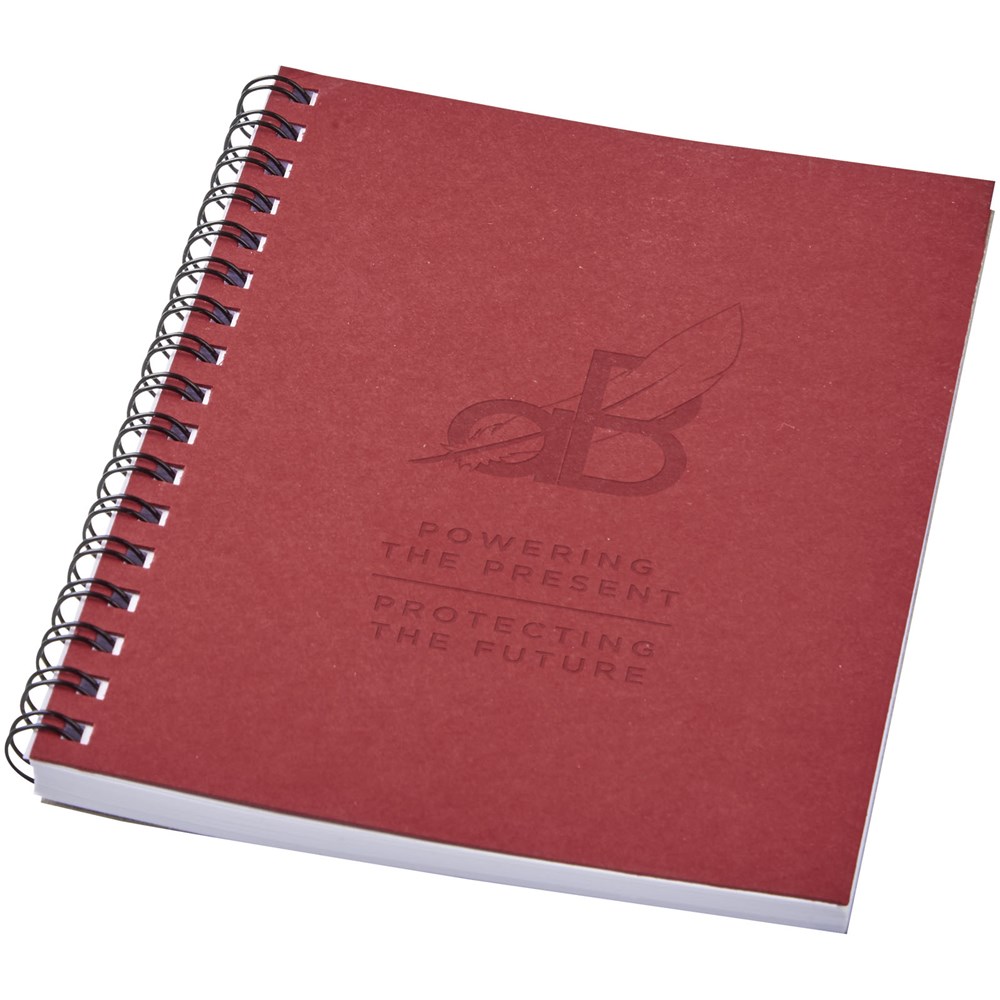 Desk-Mate® A6 farbiges Notizbuch mit Spiralbindung rot