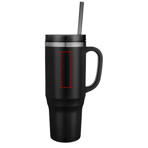 Mug isotherme Melbourne 1200 ml certifié RCS avec paille Noir