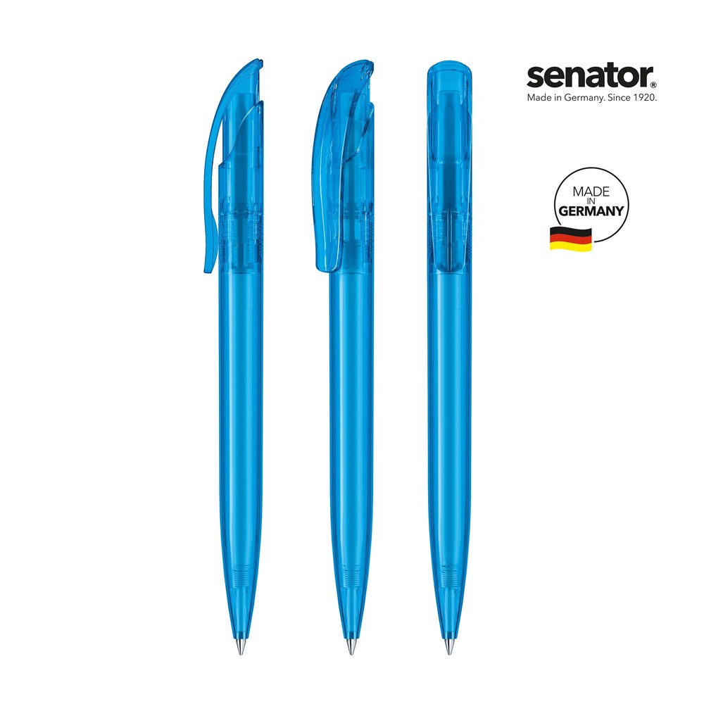 senator® Challenger Clear  Druckkugelschreiber blau cyan