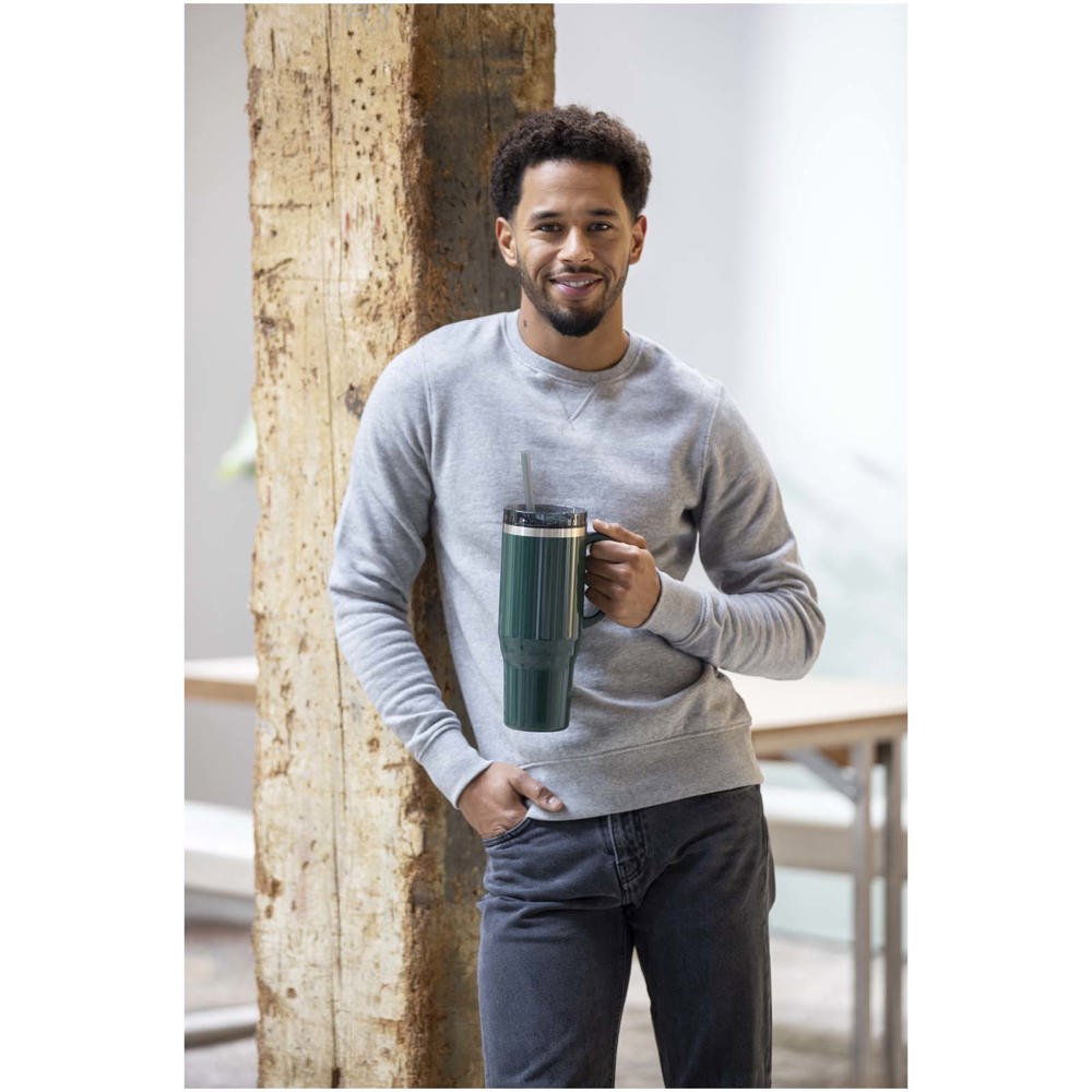 Mug isotherme Melbourne 1200 ml certifié RCS avec paille Bleu royal