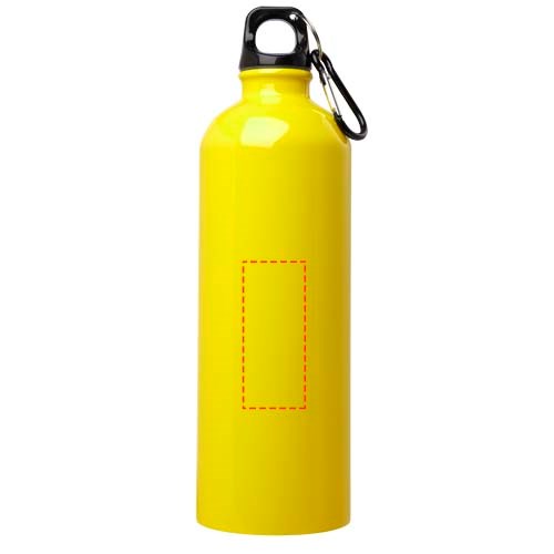 Bouteille d'eau Oregon de 750 ml simple paroi en acier recyclé certifié RCS avec mousqueton Jaune