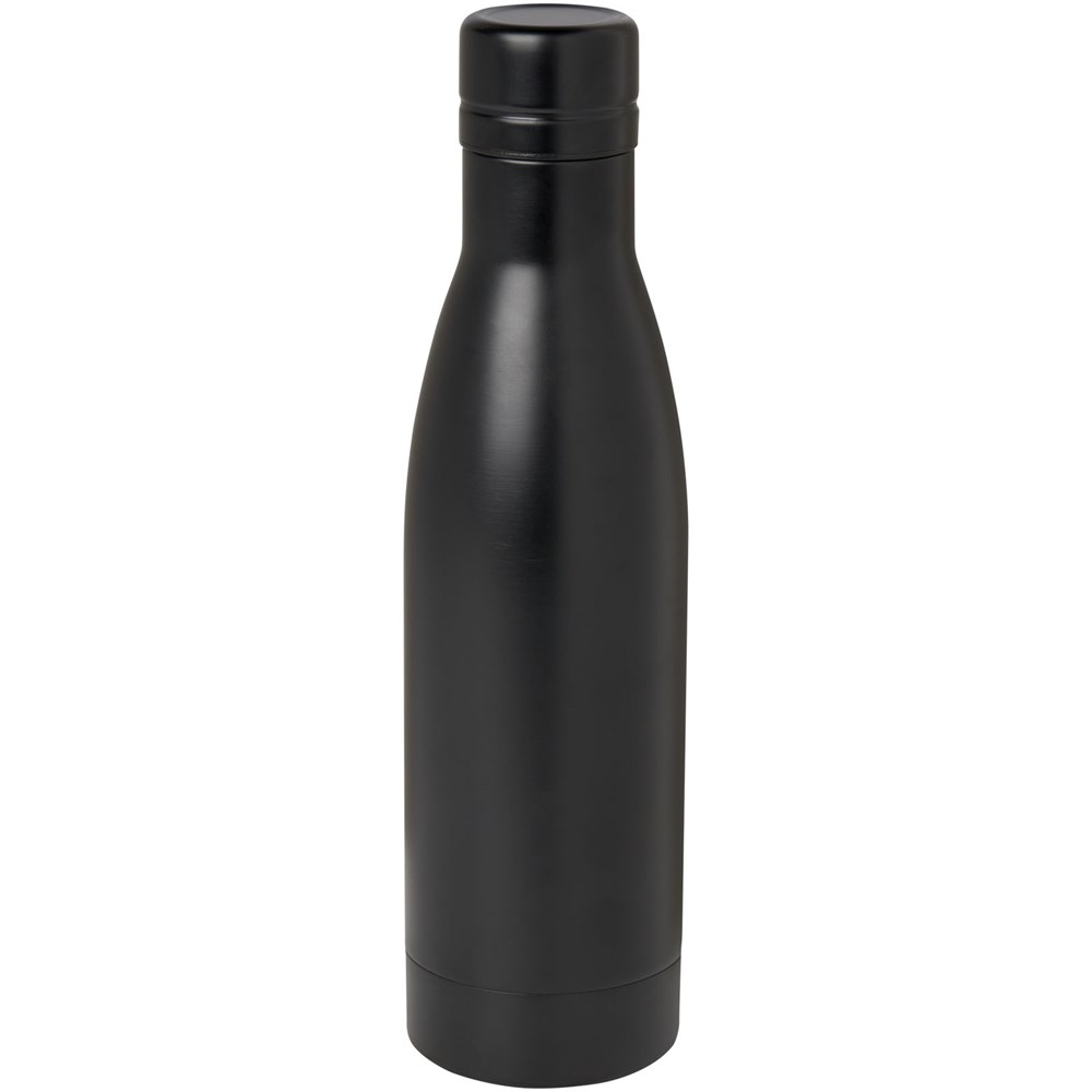 Bouteille isotherme Vasa en acier inoxydable recyclé certifié RCS de 500 ml avec isolation par le vide et couche de cuivre Noir