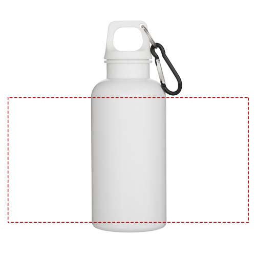 Bouteille d’eau Oregon de 400 ml en plastique recyclé uni certifié RCS avec mousqueton blanc
