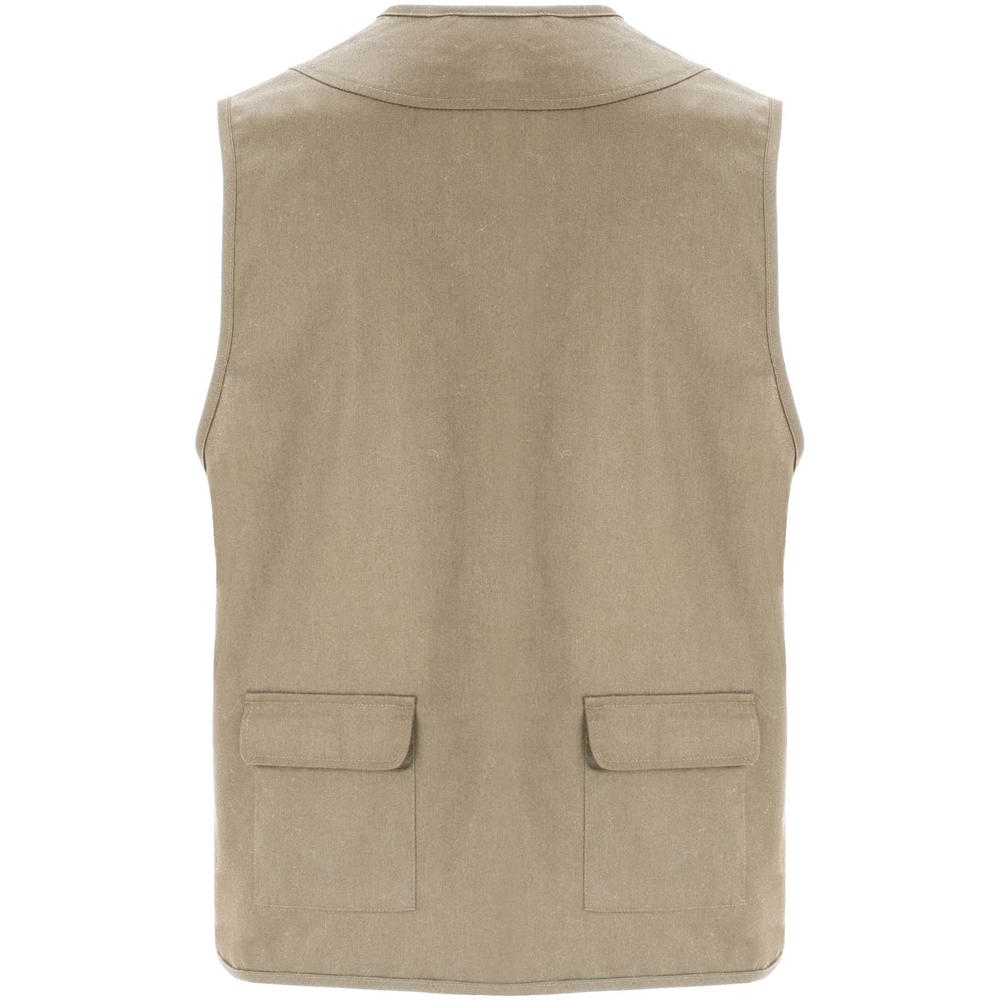 Venera Arbeitsweste mit V-Ausschnitt und mehreren Taschen, 200 g/m2 dunkelsand