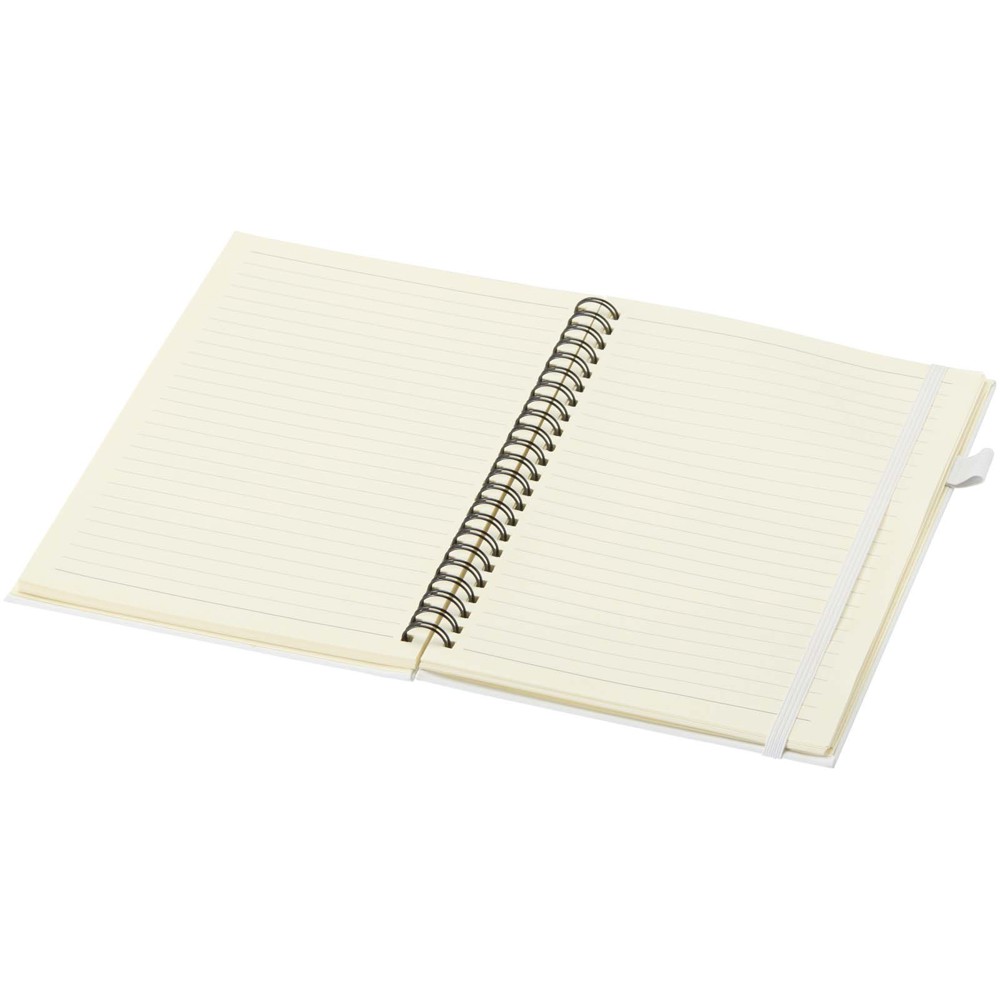 Cahier à spirales Liss A5 à couverture rigide en plastique recyclé blanc