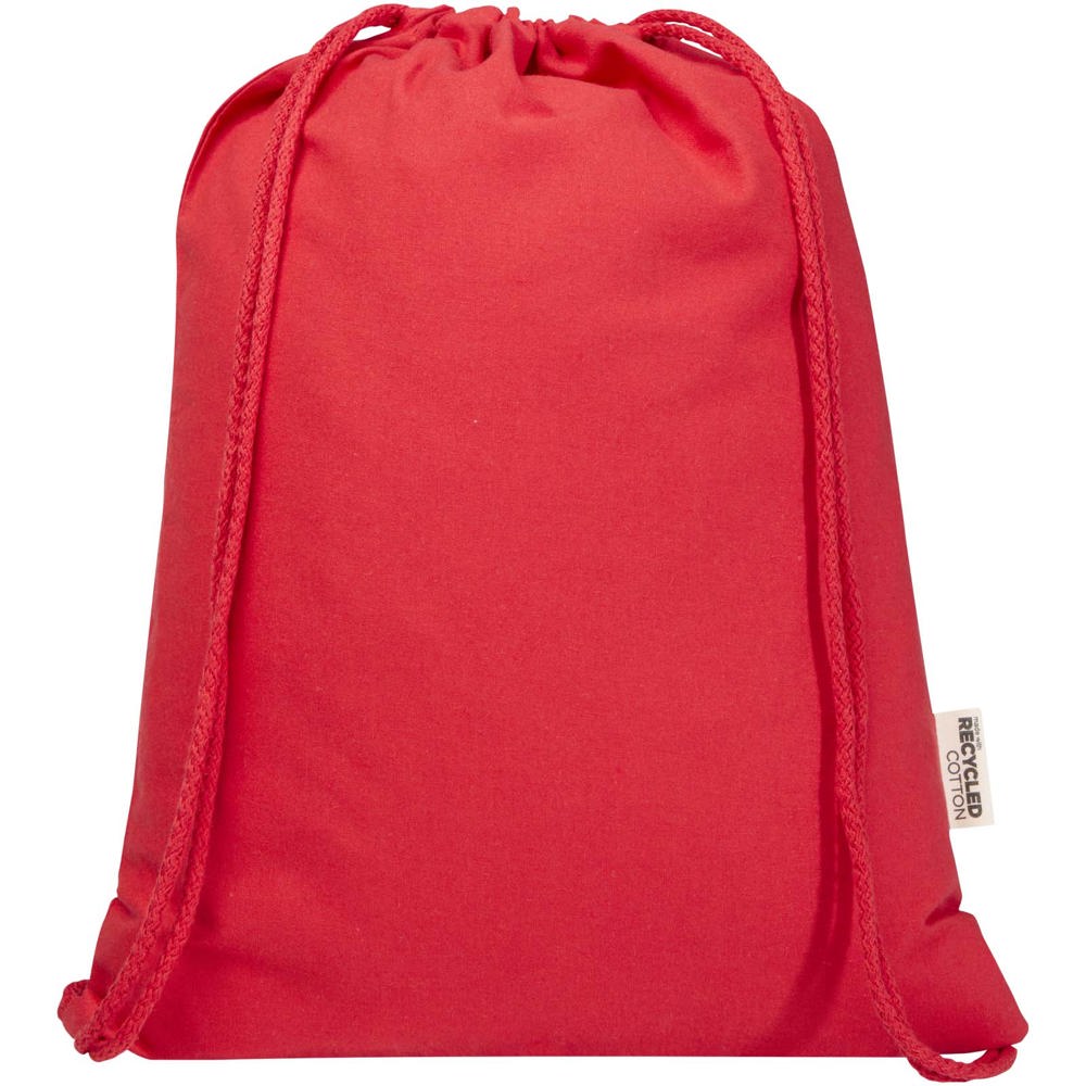 Sac de 5 L avec cordon Oregon Blend en coton recyclé 140 g/m² certifié GRS Rouge