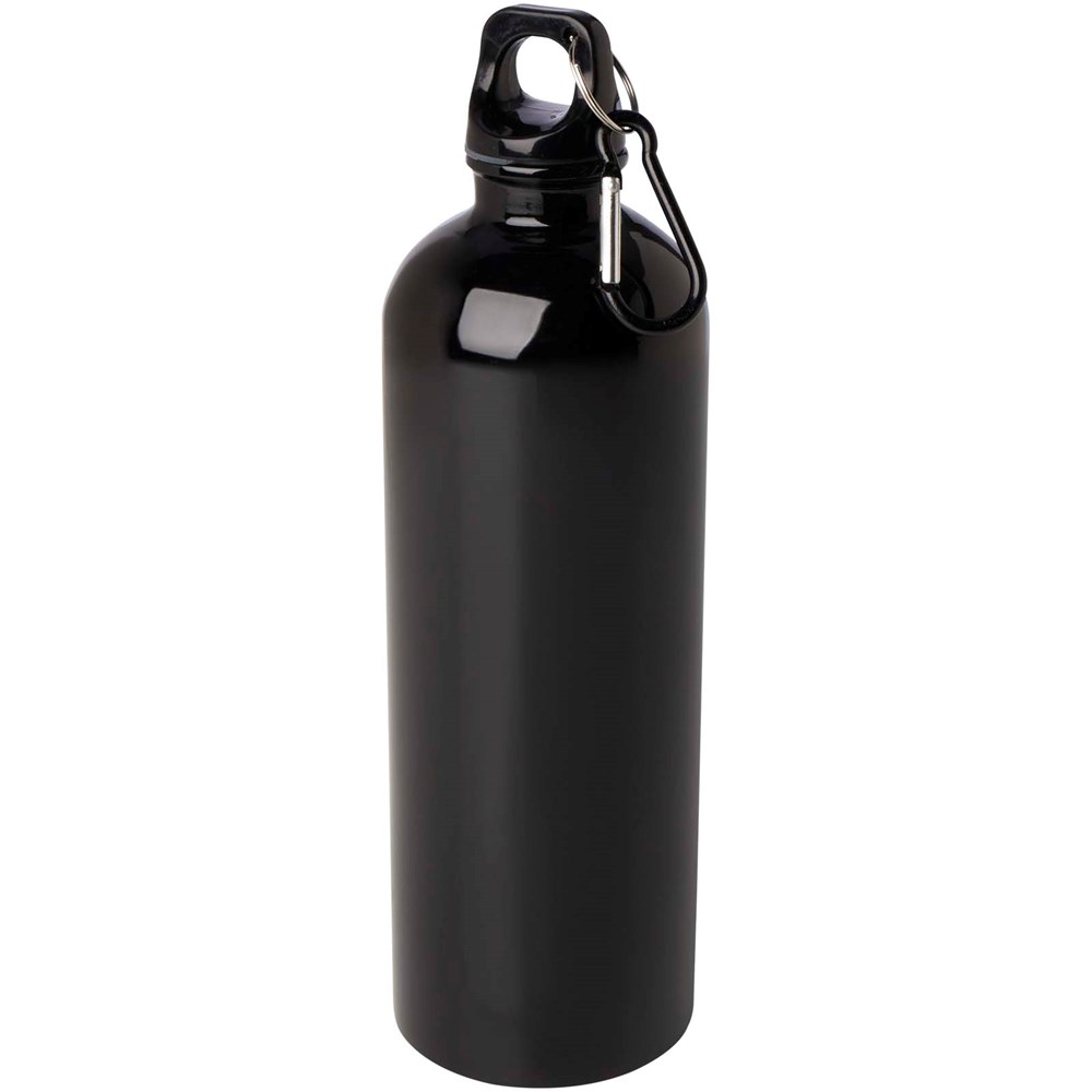Bouteille d'eau Oregon de 750 ml simple paroi en acier recyclé certifié RCS avec mousqueton Noir