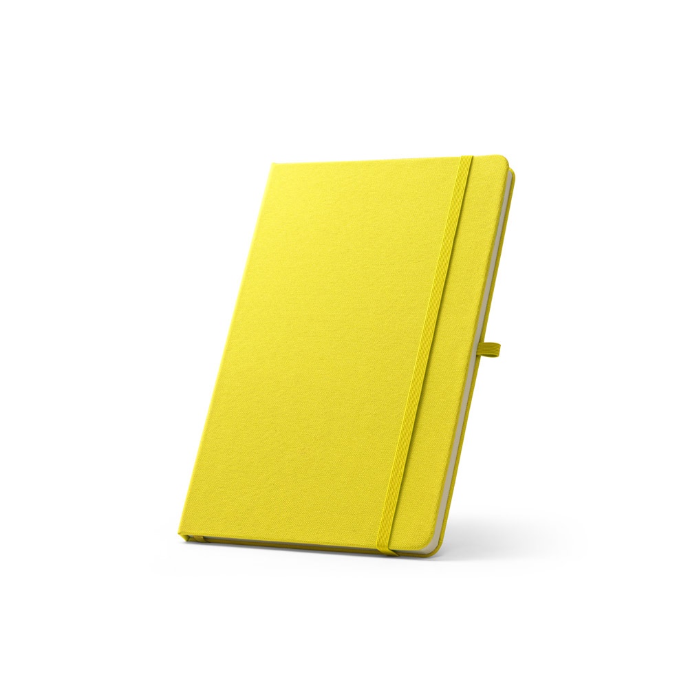 ANNE A5 Notizbuch aus recyceltem Polyester (100% rPET) mit linierten Seiten gelb