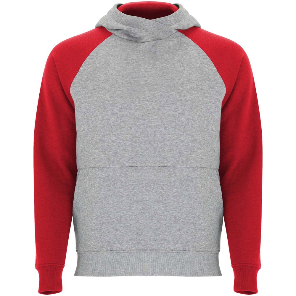 Badet zweifarbiger Kapuzenpullover für Kinder heather grau, rot