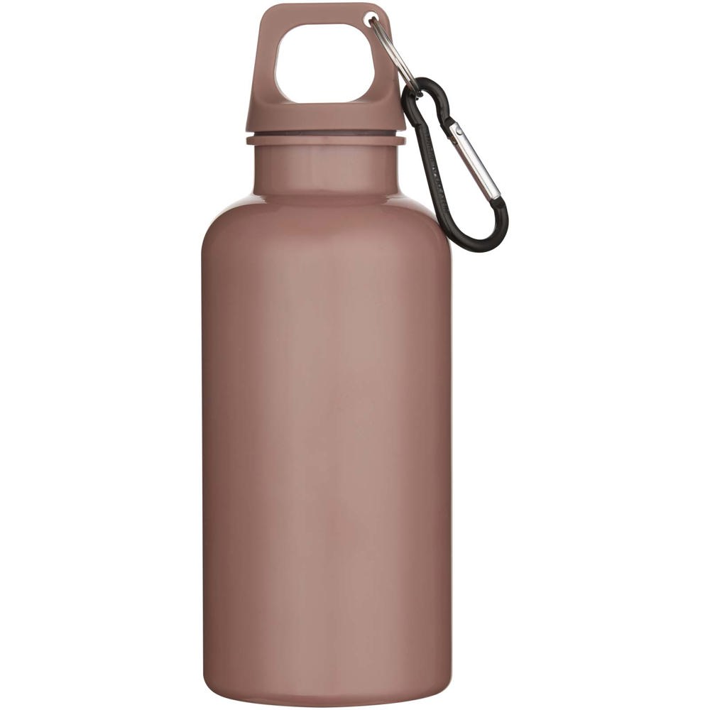 Bouteille d’eau Oregon de 400 ml en plastique recyclé uni certifié RCS avec mousqueton Rose poudré