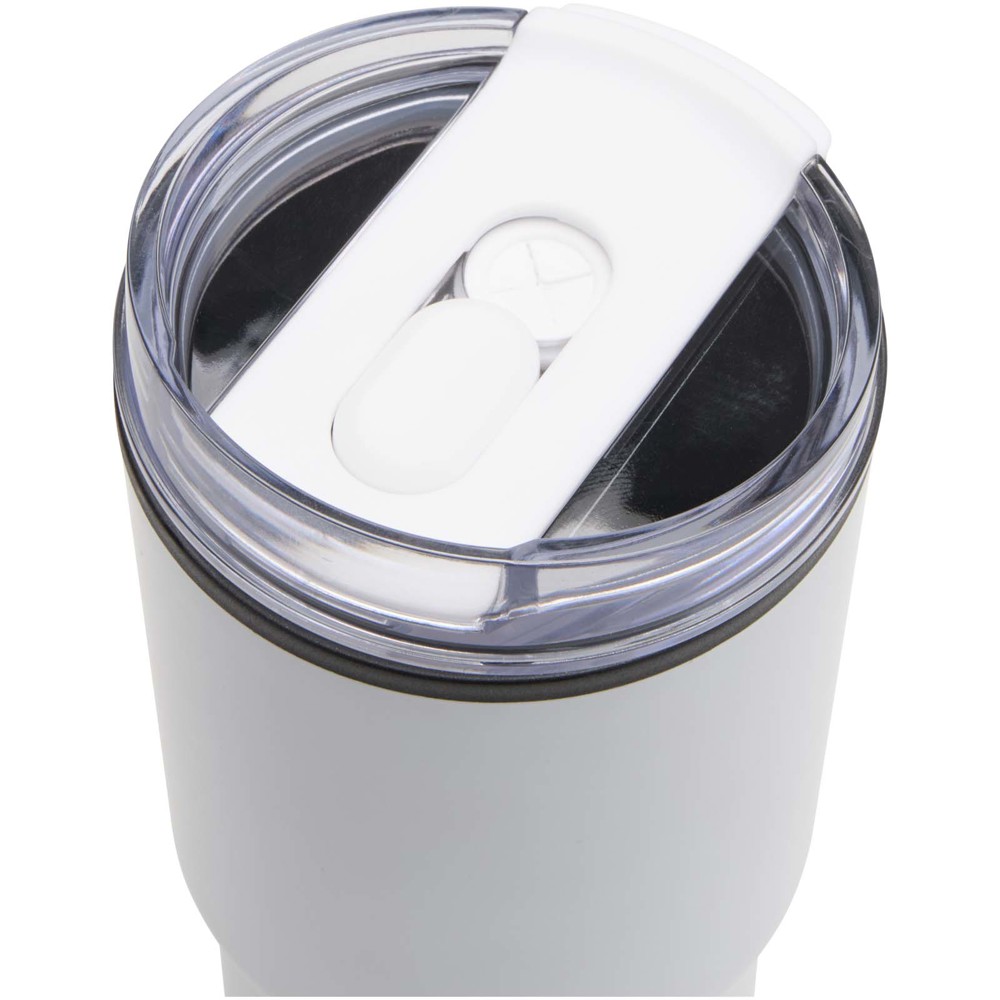 Gobelet isotherme à double paroi Westin 540 ml en RCS recyclé, avec paille Blanc
