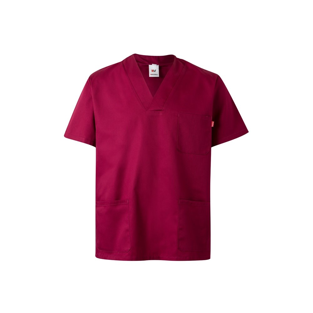 VL ILLAPA Tunique en sergé (190g/m²) à manches courtes, en polyester (65%) et coton (35%) Bordeaux