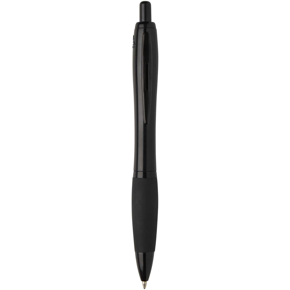 Stylo bille Nash en plastique recyclé avec garnitures noires (encre noire) noir