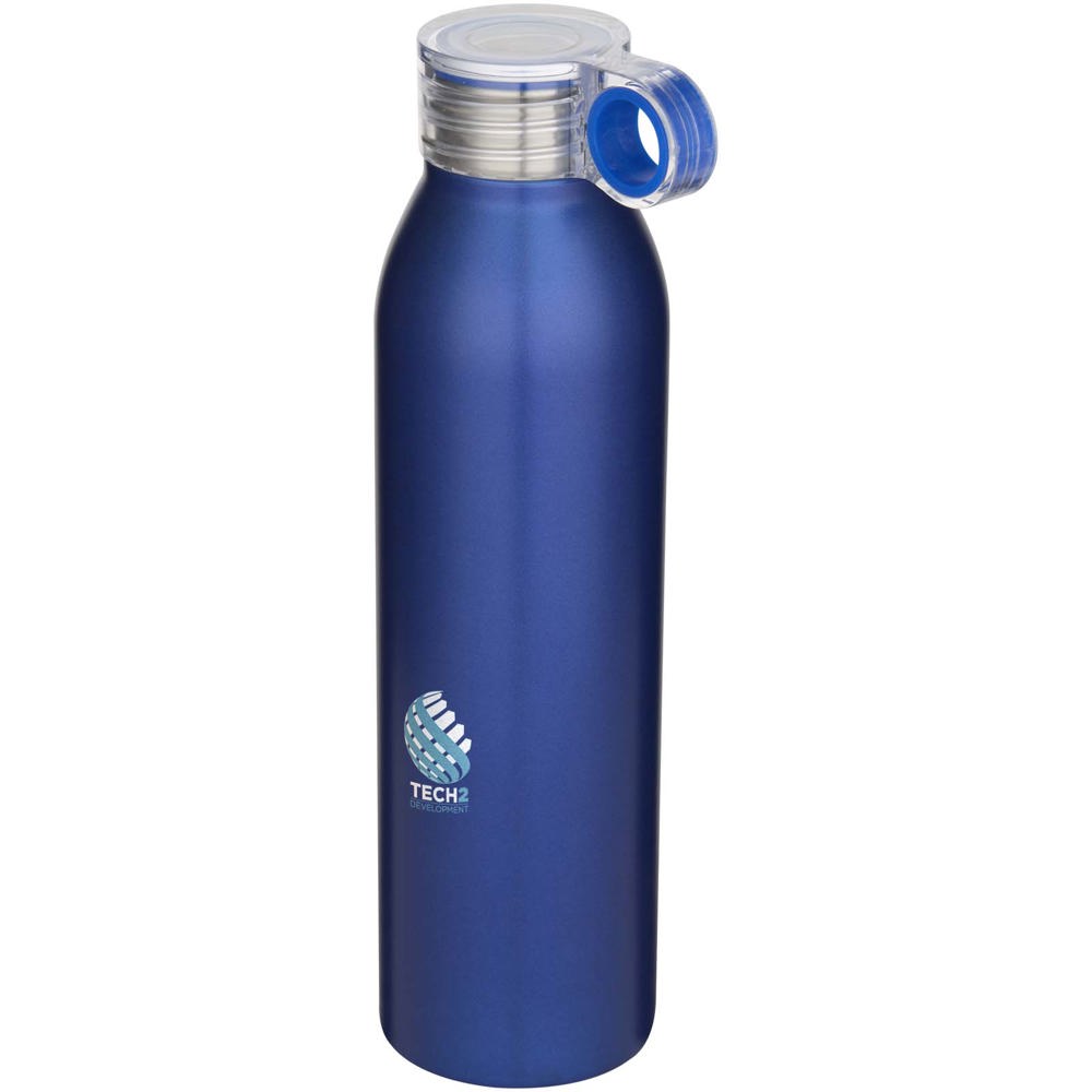 Bouteille d’eau Grom de 650 ml en acier inoxydable recyclé certifié RCS Bleu royal