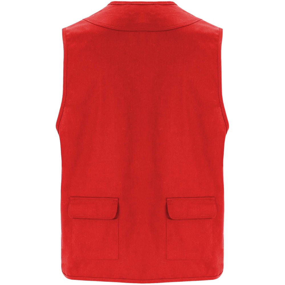 Venera Arbeitsweste mit V-Ausschnitt und mehreren Taschen, 200 g/m2 Rot