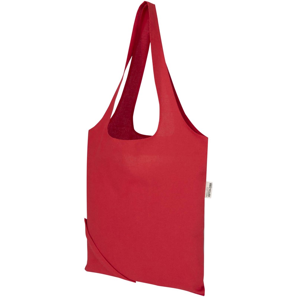 Madras Blend 140 g/m², GRS-zertifizierte, faltbare Baumwoll Tragetasche, 7 l Rot