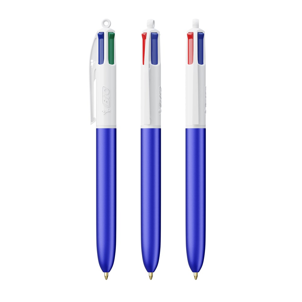 BIC® 4 Colours Glacé with Lanyard Glacé bleu - blanc
