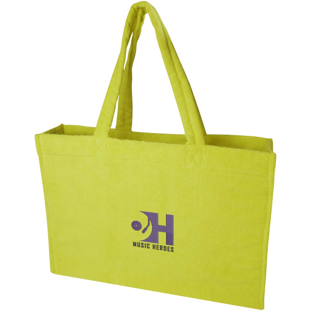 Siam GRS-recycelte Strandtragetasche aus Frottee 13 L limone