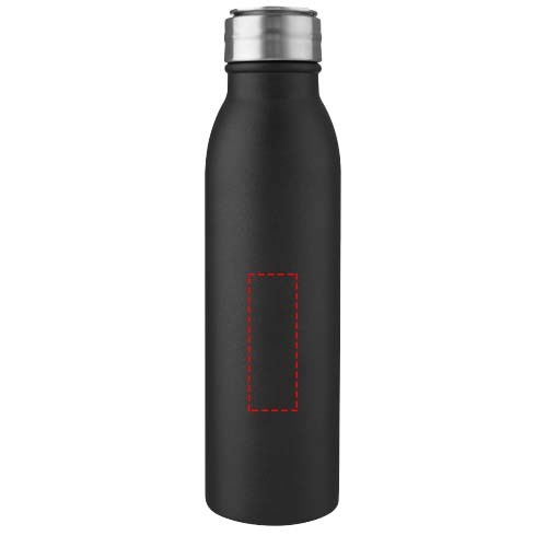 Bouteille d'eau Harper de 720 ml en acier inoxydable certifié RCS avec boucle métallique Noir