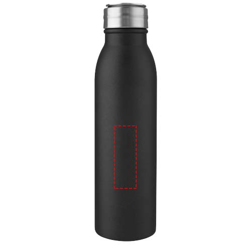 Bouteille d'eau Harper de 720 ml en acier inoxydable certifié RCS avec boucle métallique noir