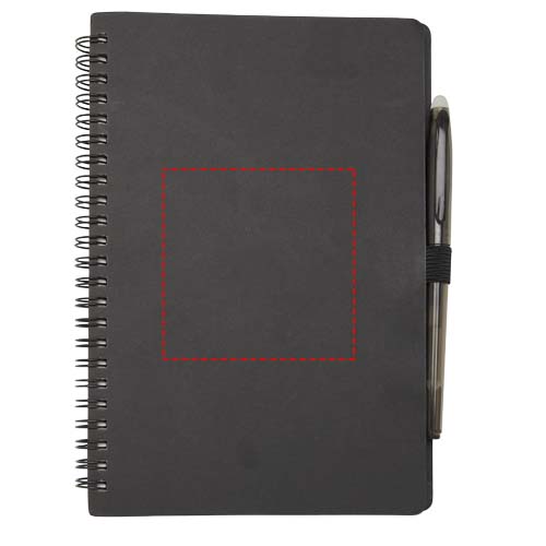 Carnet A5 à couverture souple réutilisable et parure de stylos Slate (encre noire) Noir