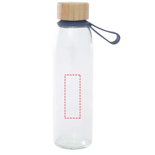 Porto 500 ml Glas-Flasche mit Silikongriff und Bambusdeckel Ozeanblau