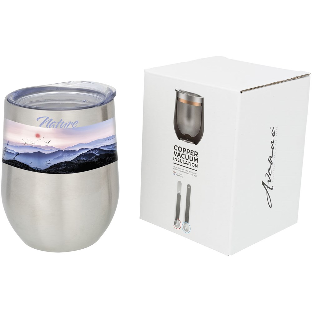 Tasse Corzo avec isolation par le vide et couche de cuivre 350ml Argent