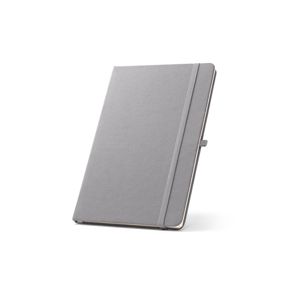 ANNE A5 Notizbuch aus recyceltem Polyester (100% rPET) mit linierten Seiten grau