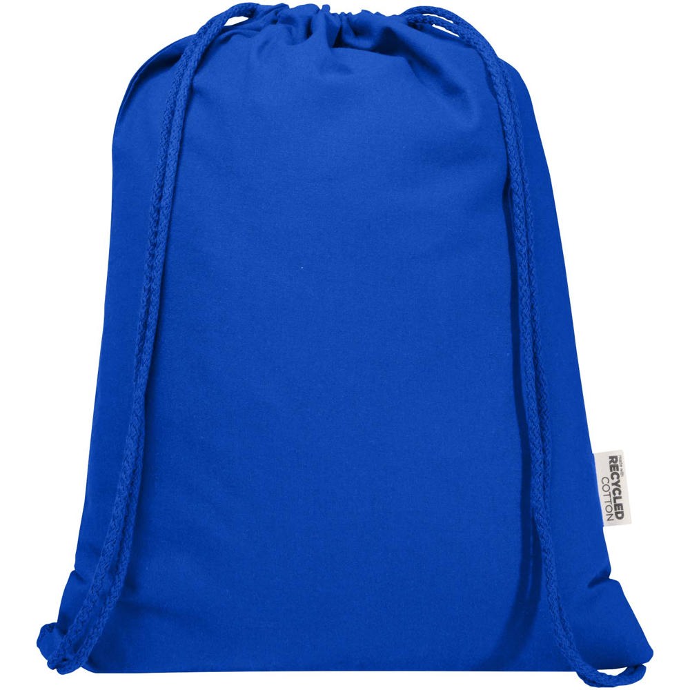 Sac de 5 L avec cordon Oregon Blend en coton recyclé 140 g/m² certifié GRS Bleu royal