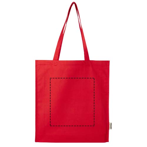 Sac shopping à soufflets Odisha bio OCS 180 g/m2 de 14 L rouge