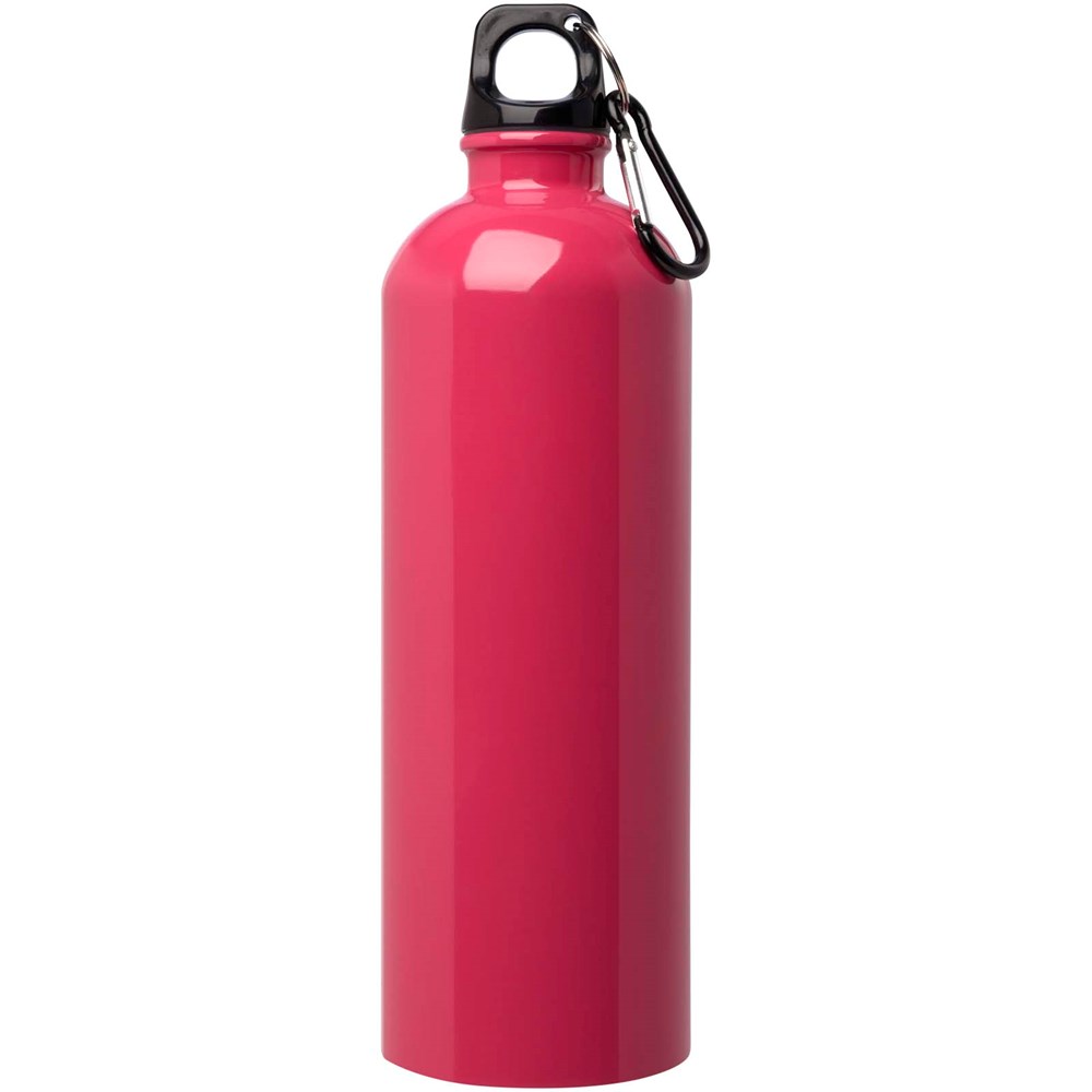 Bouteille d'eau Oregon de 750 ml simple paroi en acier recyclé certifié RCS avec mousqueton Magenta