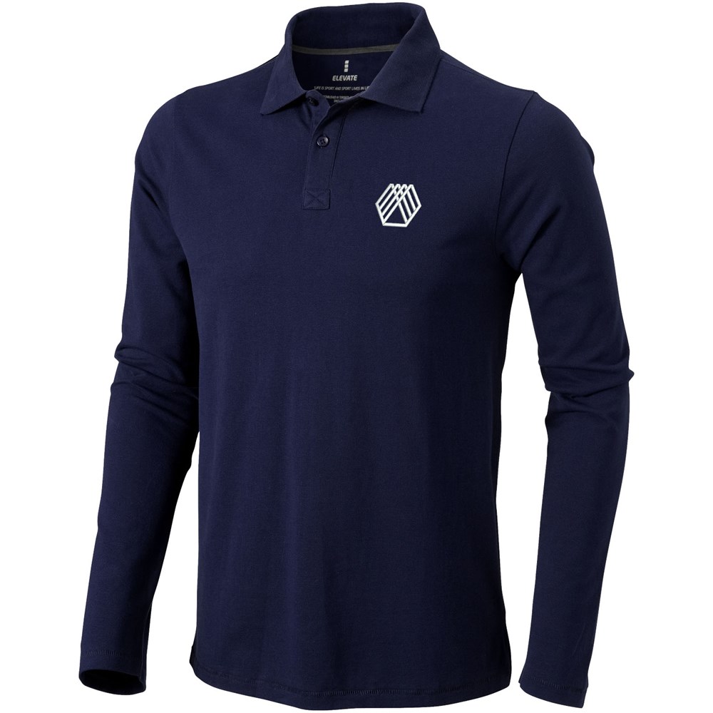 Oakville Langarm Poloshirt für Herren navy