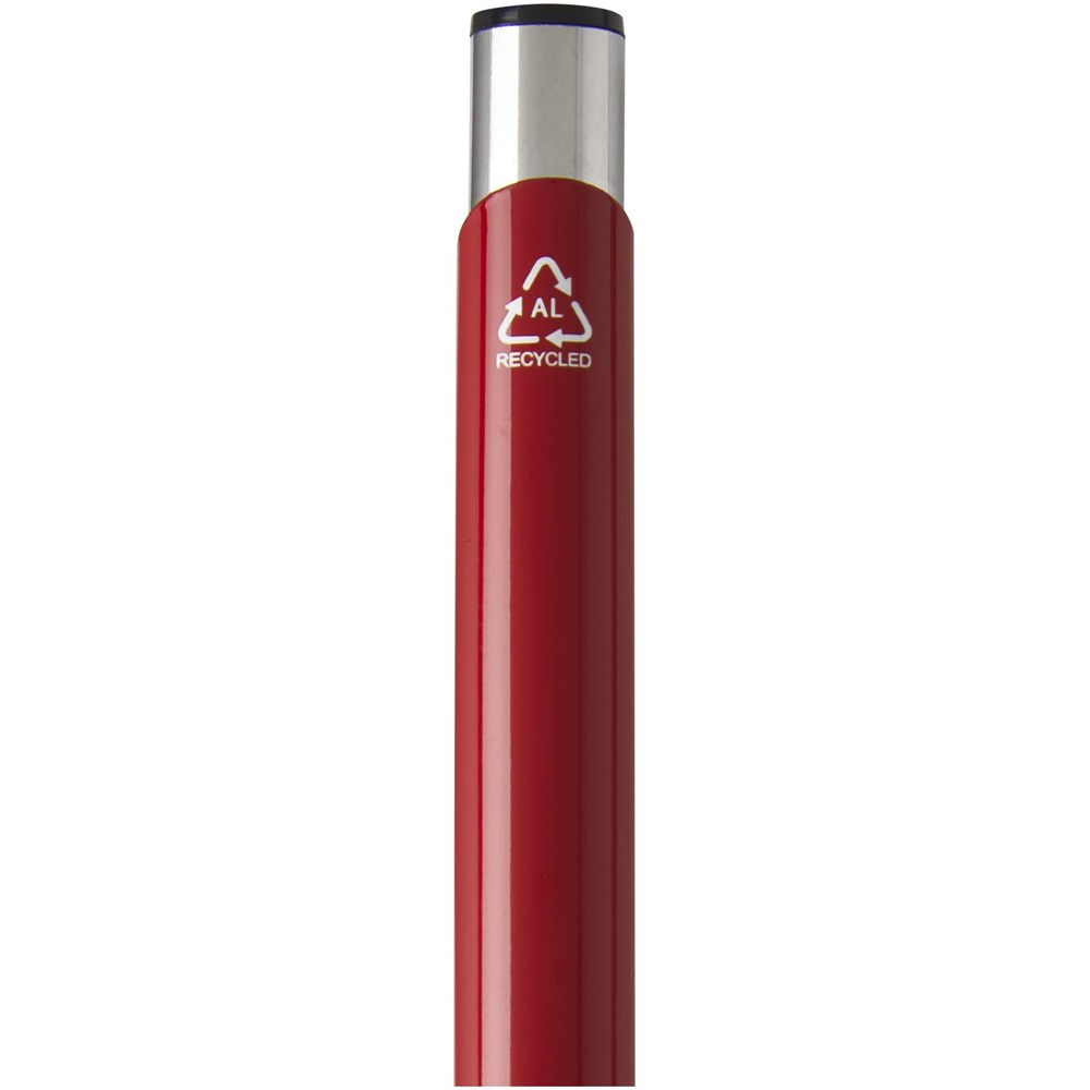 Moneta Kugelschreiber aus recyceltem Aluminium (blaue Mine) Rot