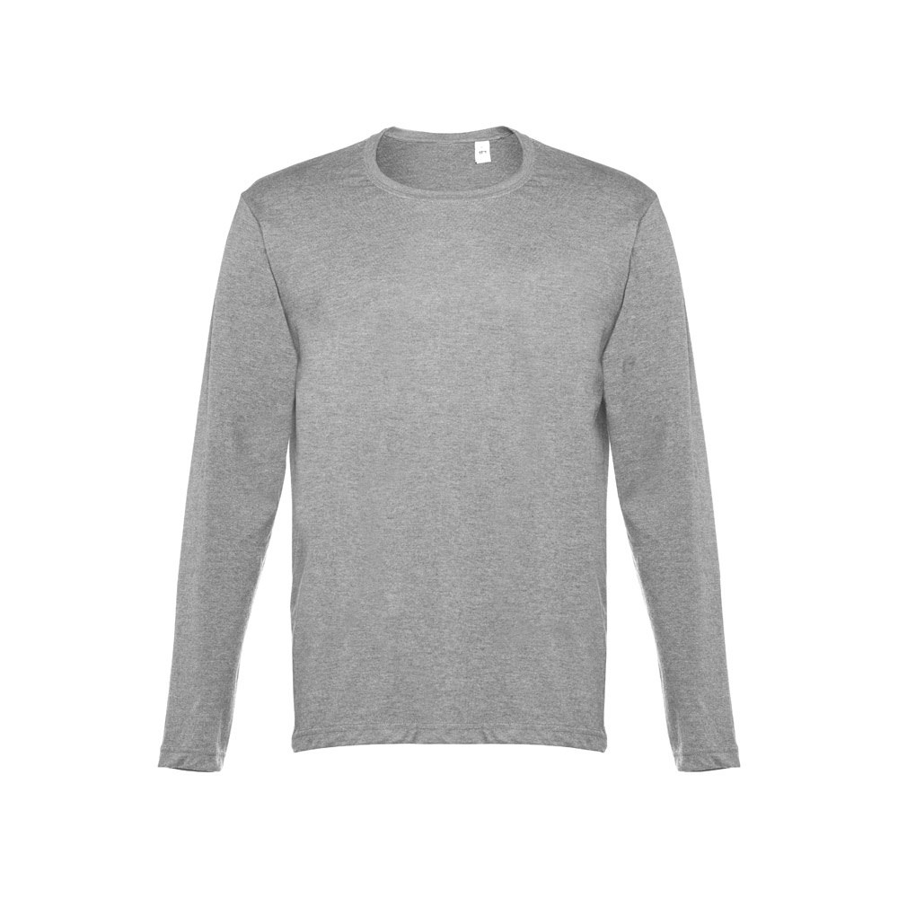 THC BUCHAREST Herren Langarm T-Shirt Hellgrau melliert