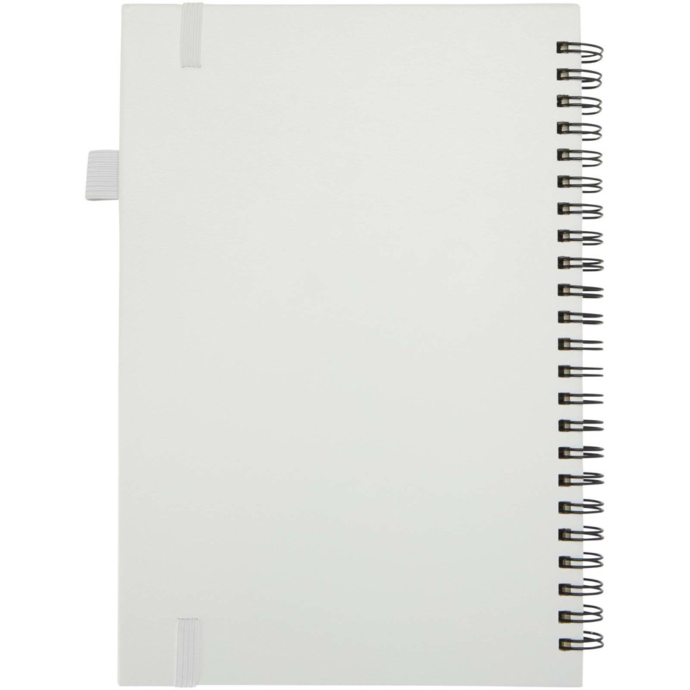 Cahier à spirales Liss A5 à couverture rigide en plastique recyclé blanc