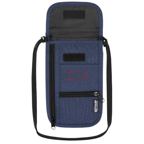 Pochette de voyage intelligente Ross recyclée et certifiée GRS Bleu cobalt