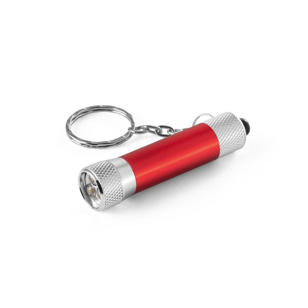 LERGAN Porte-clés en aluminium avec lampe de poche 3 LED Rouge