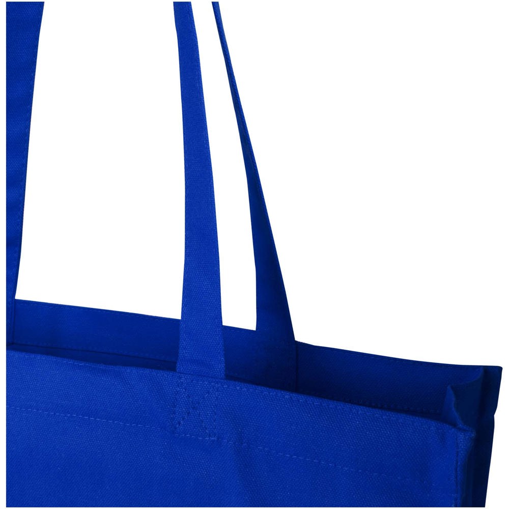 Sac shopping à soufflets Odisha bio OCS 180 g/m2 de 14 L bleu roi