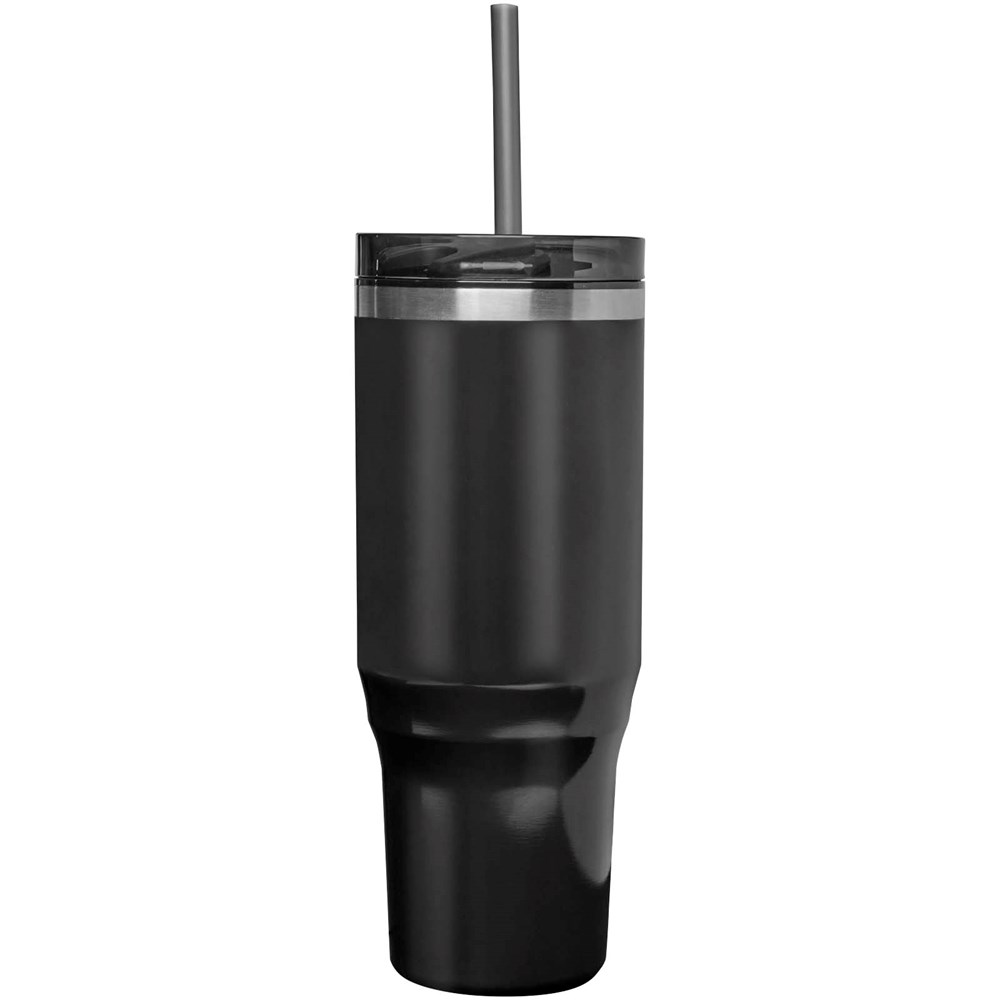 Mug isotherme Melbourne 1200 ml certifié RCS avec paille Noir