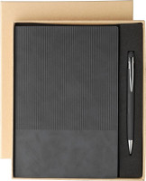 Ensemble carnet A5 et stylo à bille en PU recyclé Tarek