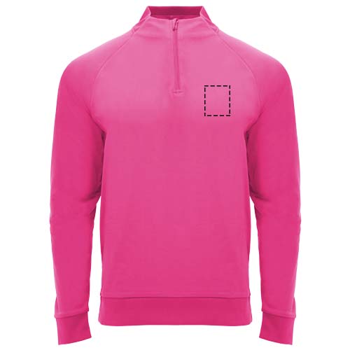 Epiro 200 g/m² Half-Zip Sweatshirt für Kinder fluorrosa