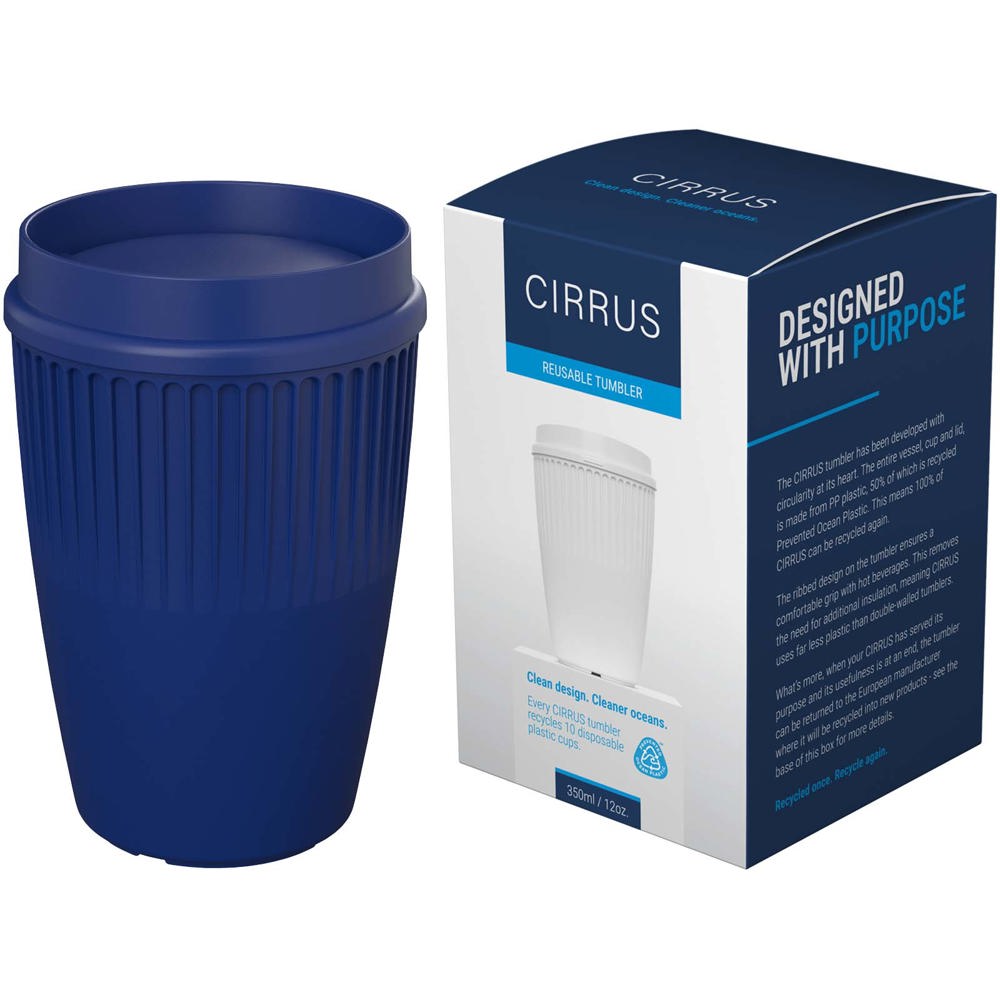 Gobelet Cirrus POP de 350 ml avec couvercle 360° bleu