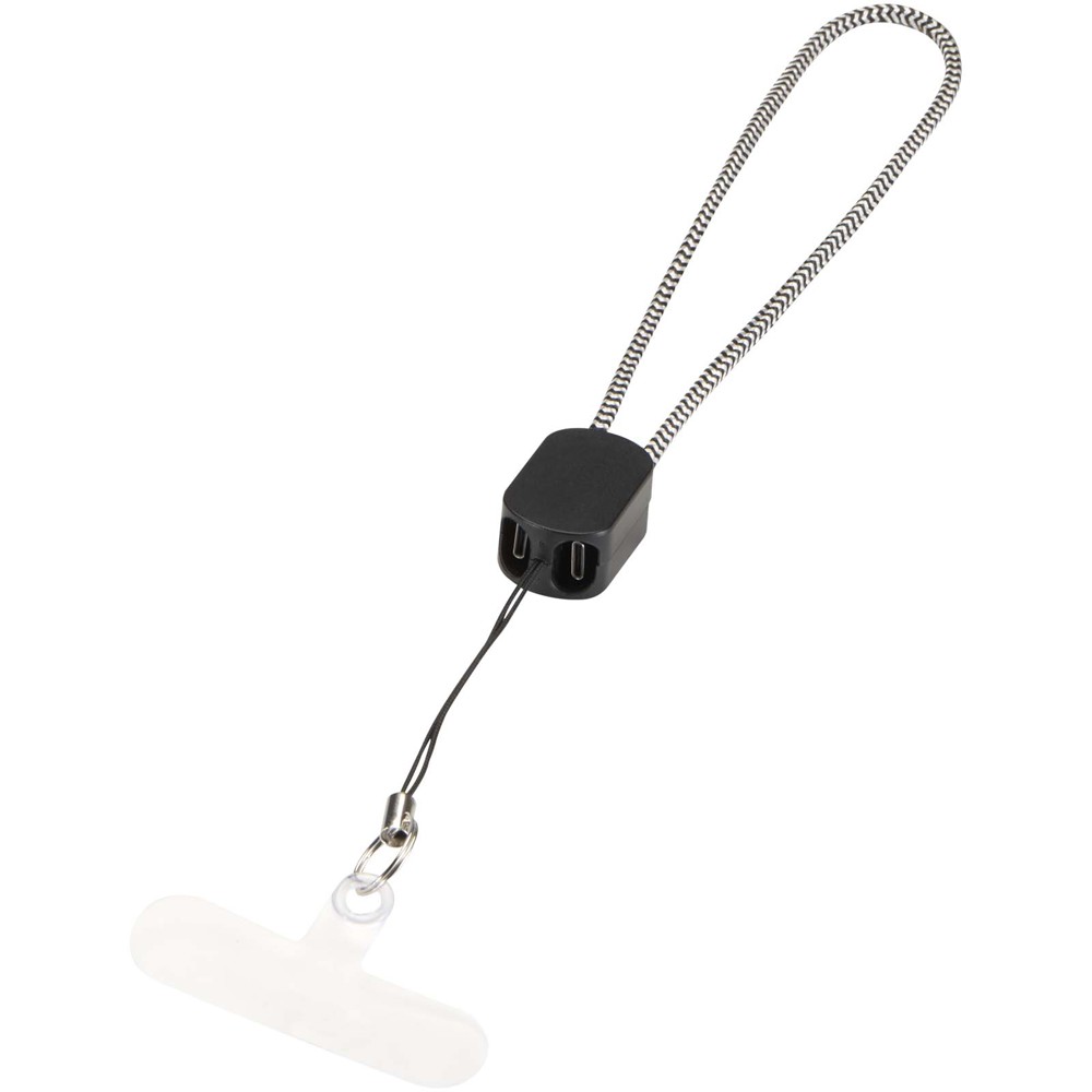 Lanyard de poignet recyclé Arich RCS avec câble de recharge Type-C de 20 W intégré