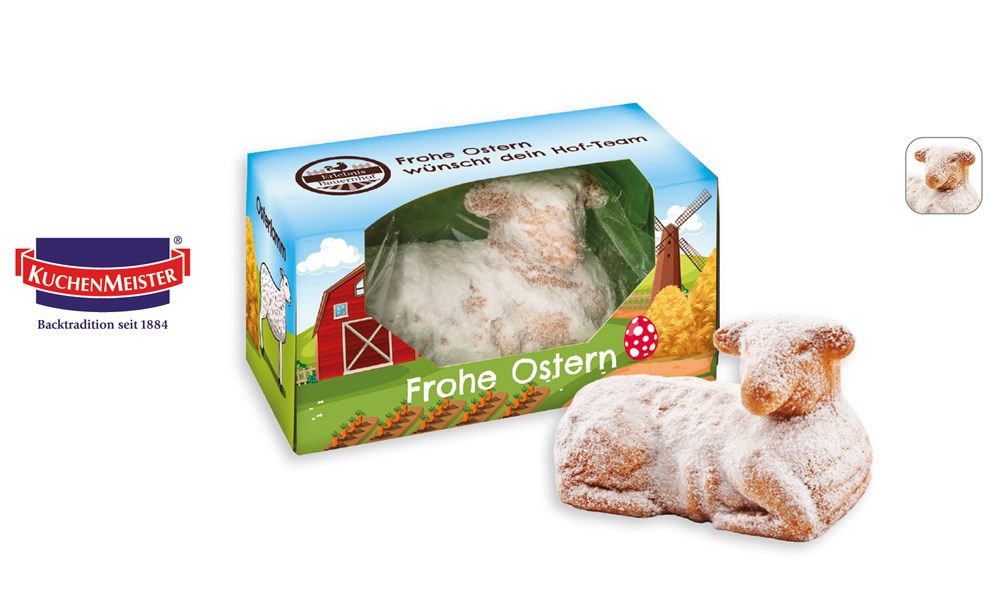 Osterlamm in Werbebox