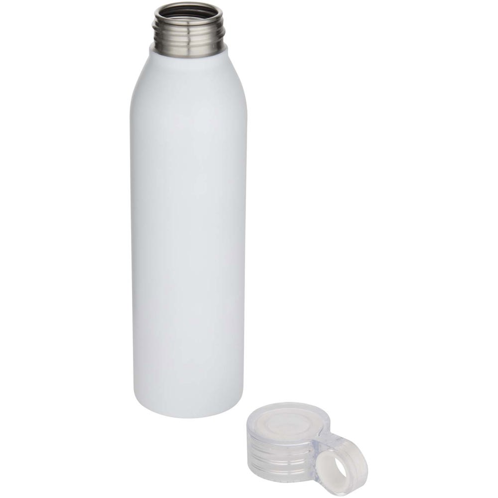 Bouteille d’eau Grom de 650 ml en acier inoxydable recyclé certifié RCS Blanc