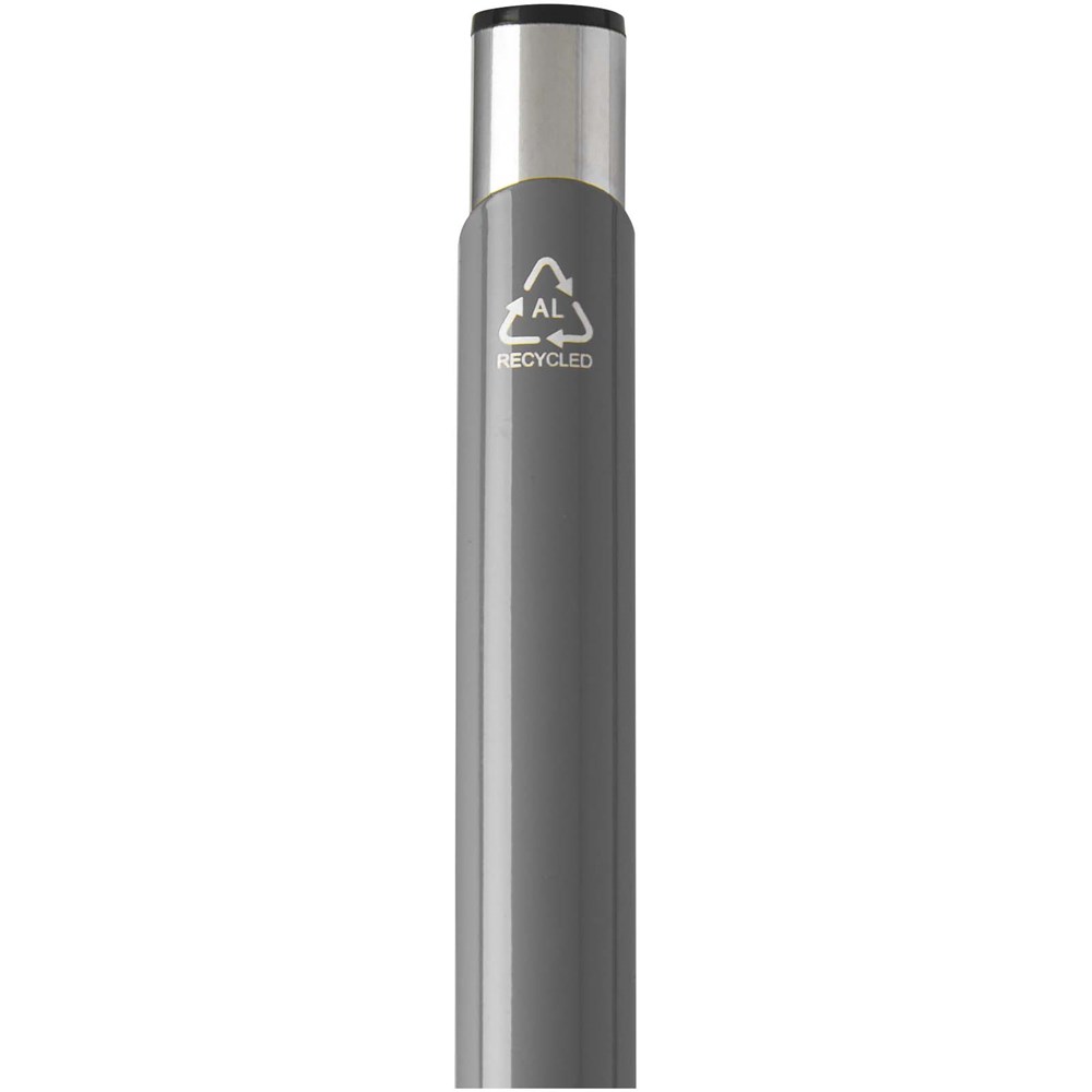 Moneta Kugelschreiber aus recyceltem Aluminium (blaue Mine) Grau