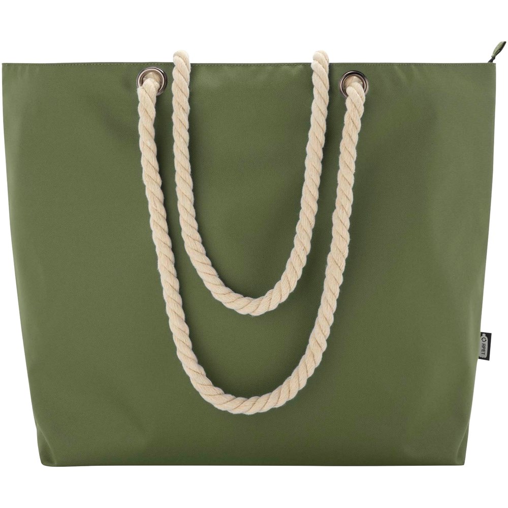 Panama Strandkühltasche mit Kordelgriffen aus recyceltem GRS-Material, 23L olive