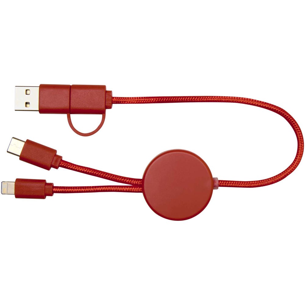 Câble 5 en 1 Citala en plastique recyclé de 30 cm pour la synchronisation des données et la charge rapide de 27 W Brick
