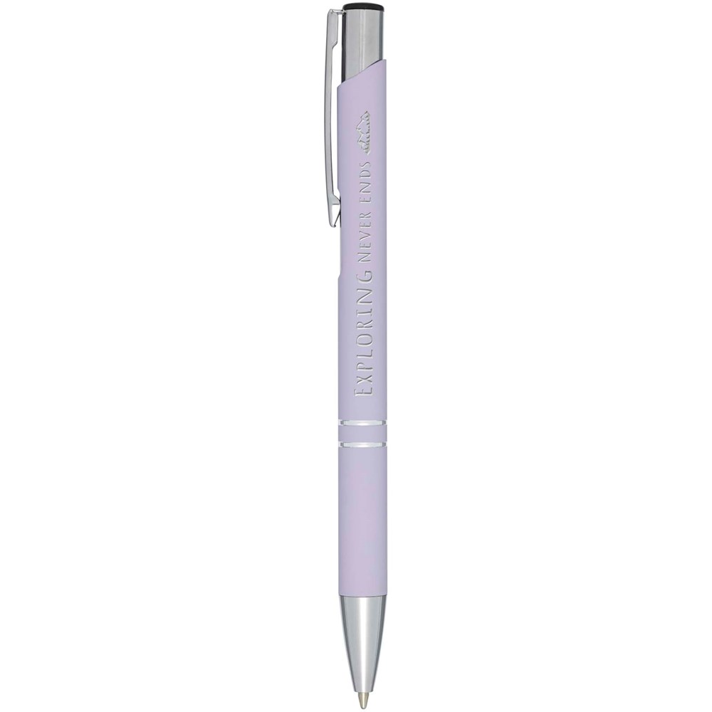 Stylo bille rétractable doux au toucher Moneta (encre noire) Lilas